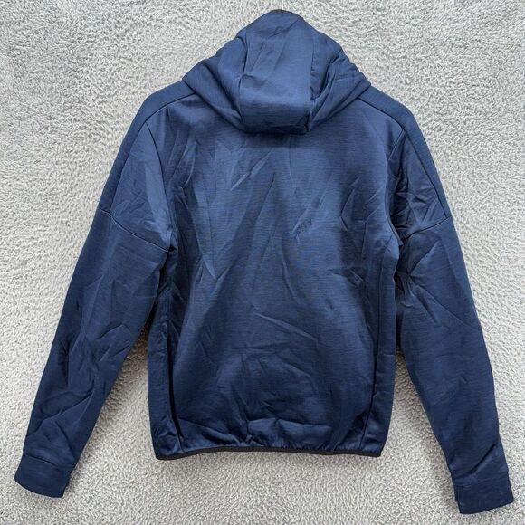 Russell Premium Fleece Navy Hooded Full Zip Sweatshirt Pockets Mens Small 34-36 - Picture 7 of 7